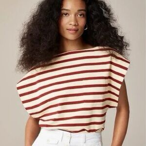 J. Crew Red and Cream Striped Tank Top